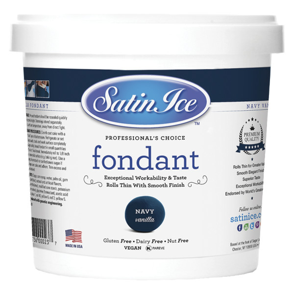 Satin Ice Navy Vanilla Fondant 2 Pound Pail DecoPac