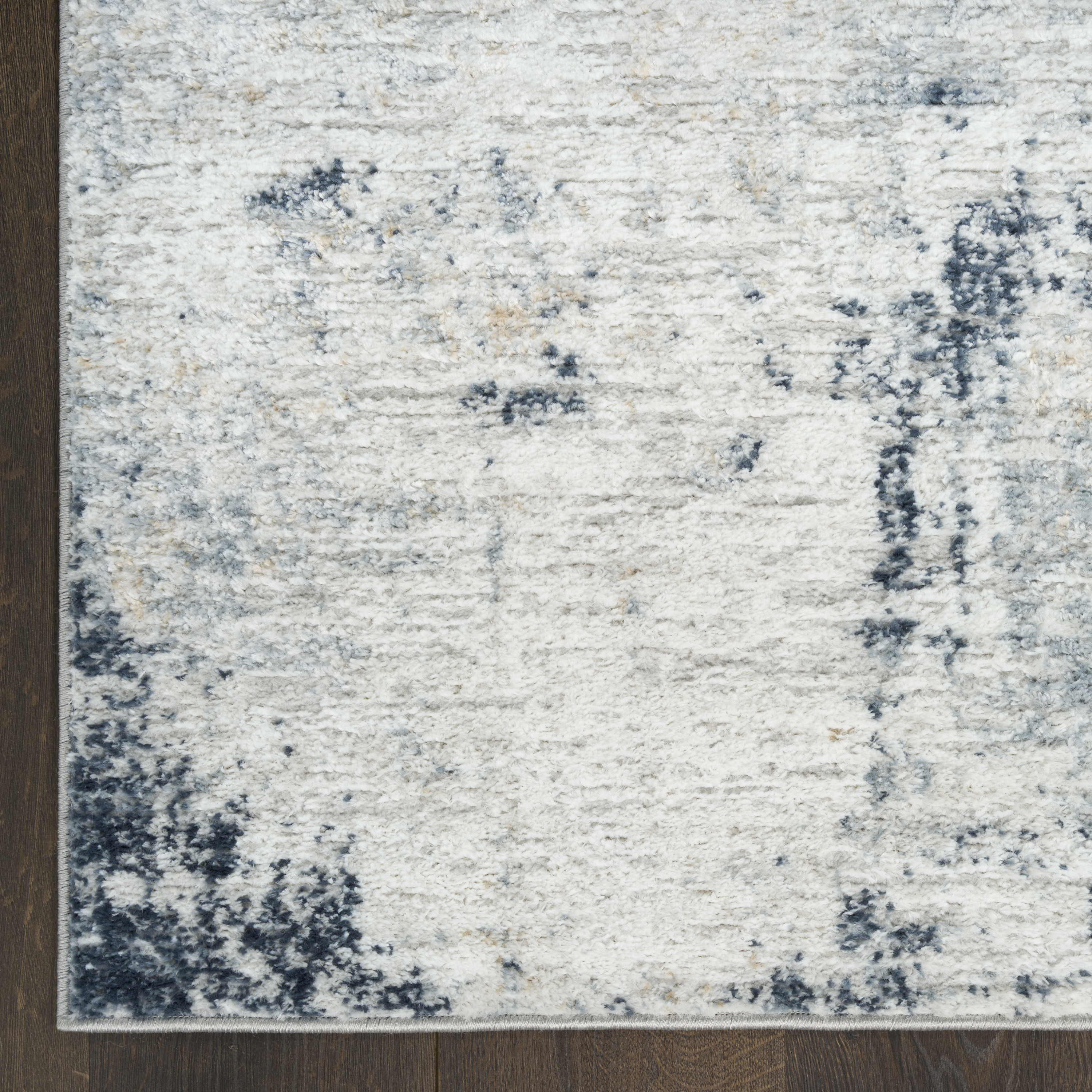 Nourison Dekor 4' x 6' Grey Navy Modern Indoor Rug