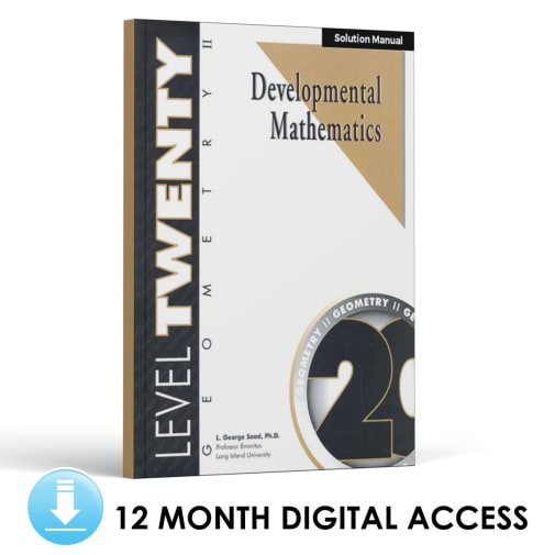 Developmental Math: Level 20 Solution Manual | Geometry 2: Two-Dimensional Figures (12 Month Access)