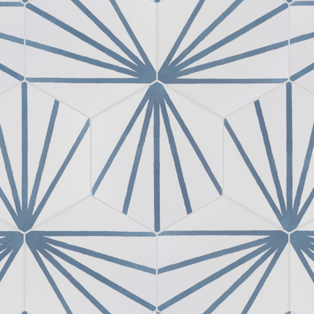 Horizon Dawn Hex Azul 7-3/4 in. x 9 in. Porcelain Floor and Wall Tile