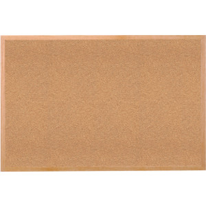 Tablón de anuncios de corcho natural con marco de madera, 18" de alto x 24" de ancho