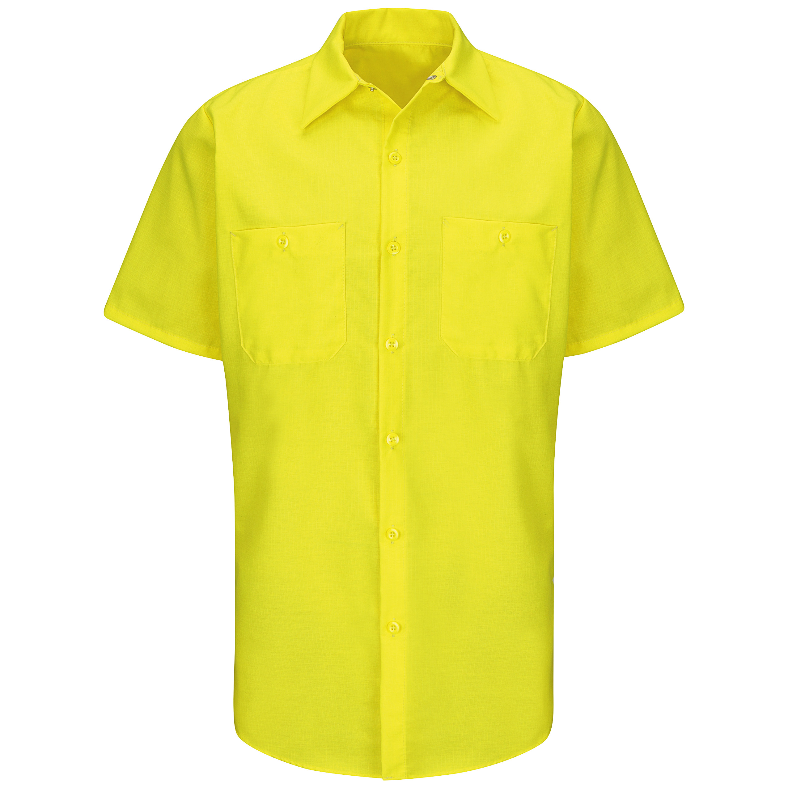Men‘s High Visibility Short Sleeve Color Block Ripstop Work Shirt - Type R, Class 2-Red Kap