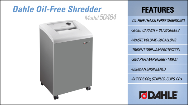 Dahle 50464 Oil Free Office Shredder InfoGraphic