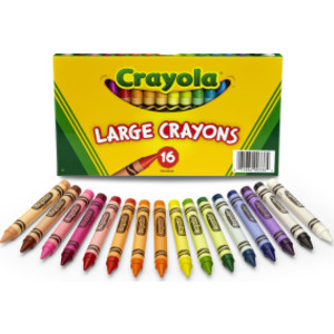 Large Crayons, Classic Colors, 16 Count