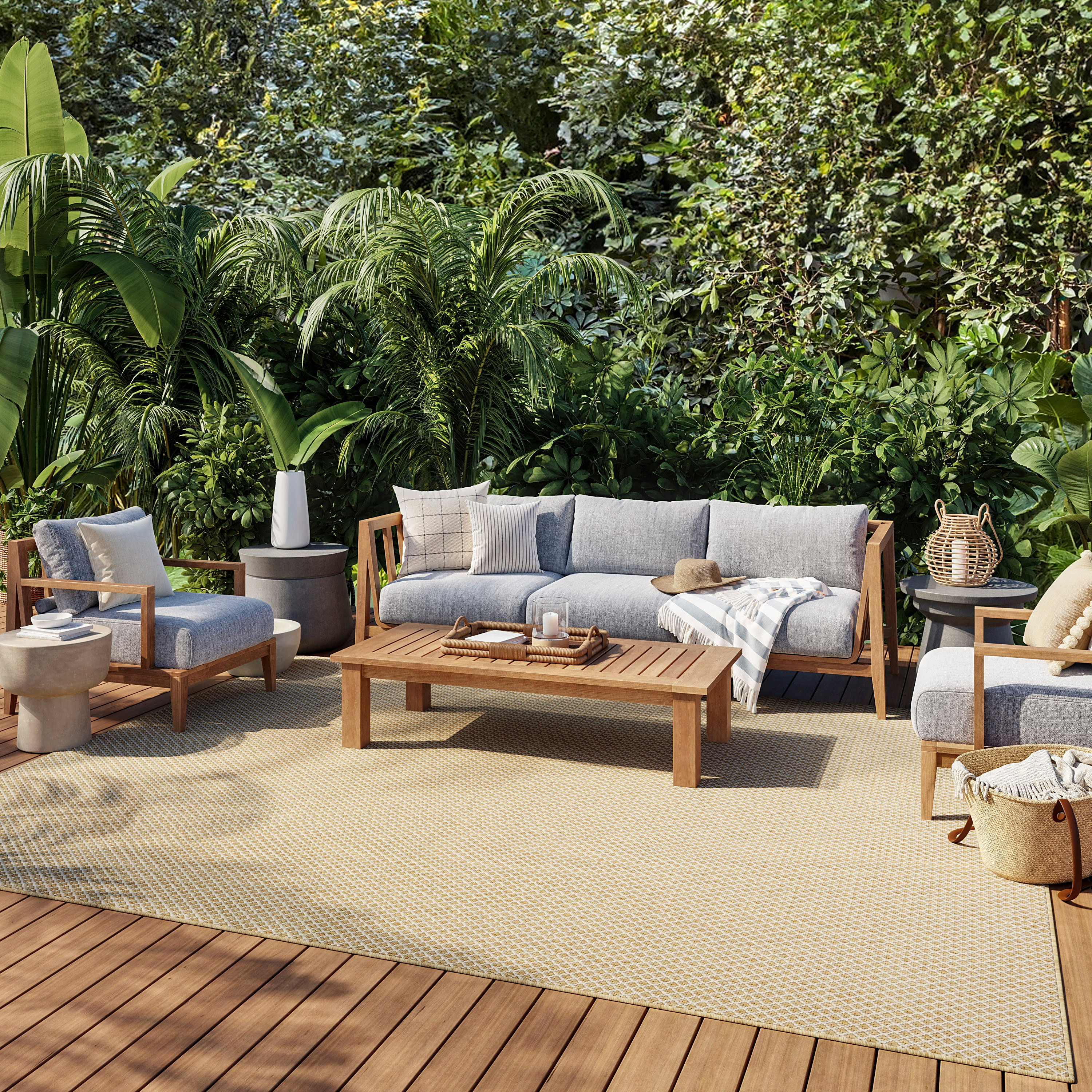 Nourison Courtyard 10' x 14' Natural Modern Rug