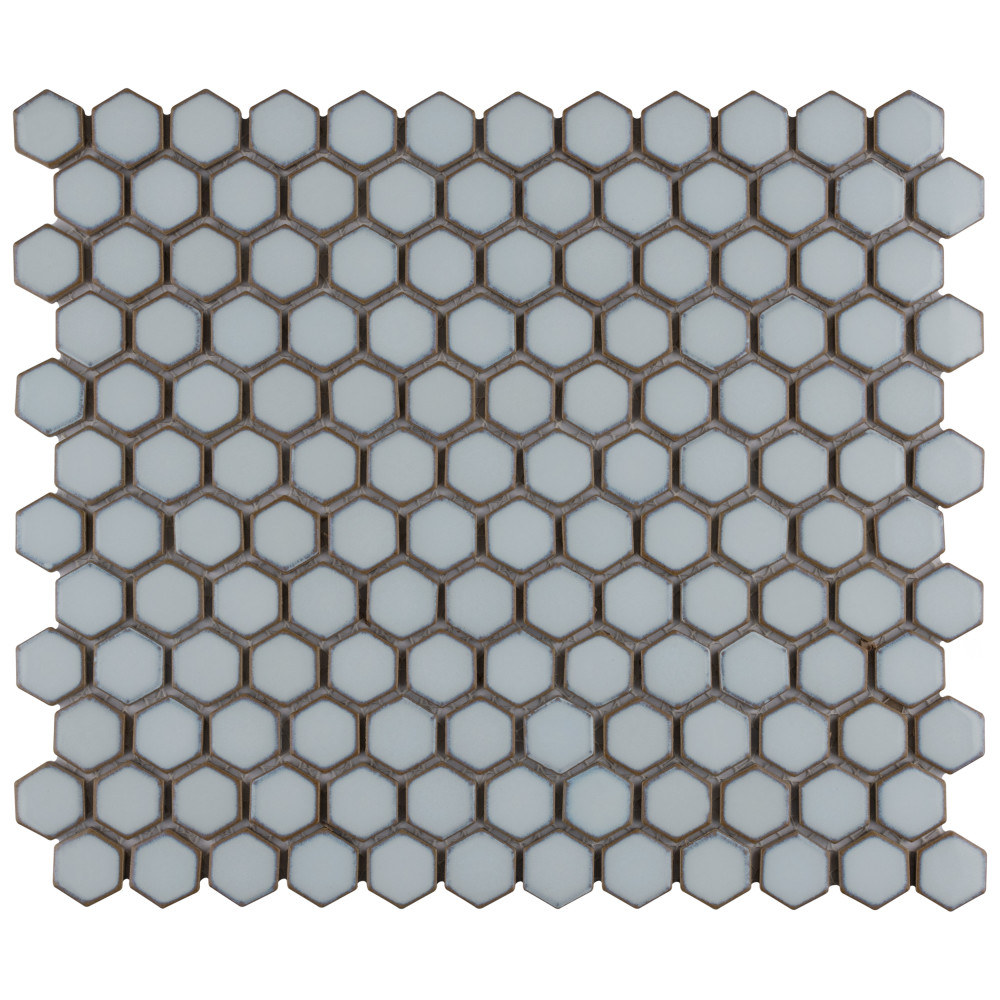 Hudson 1″ Hex Silk White 11-7/8 in. x 13-1/4 in. Porcelain Mosaic Tile