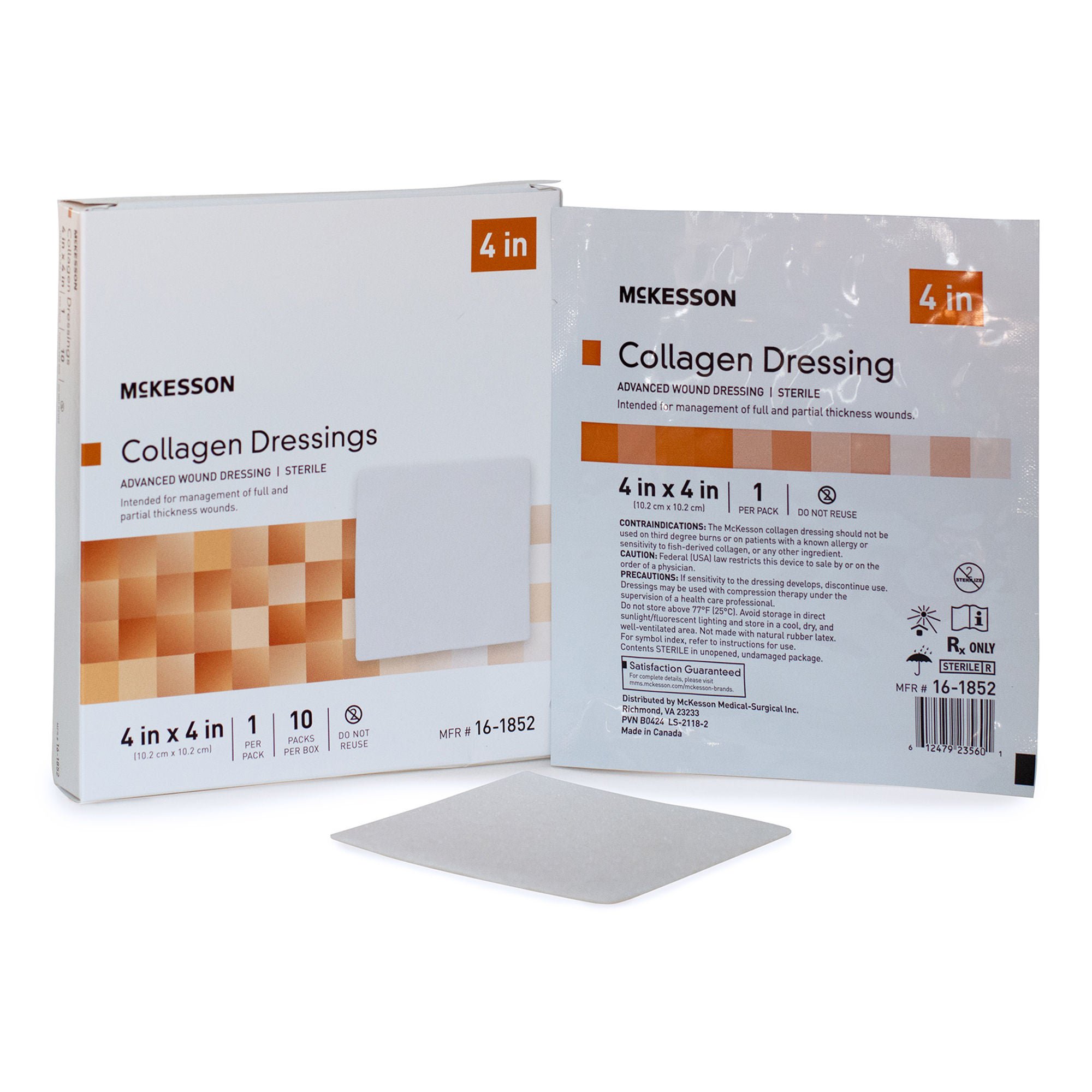 McKesson Collagen Dressing, 4 x 4 Inch