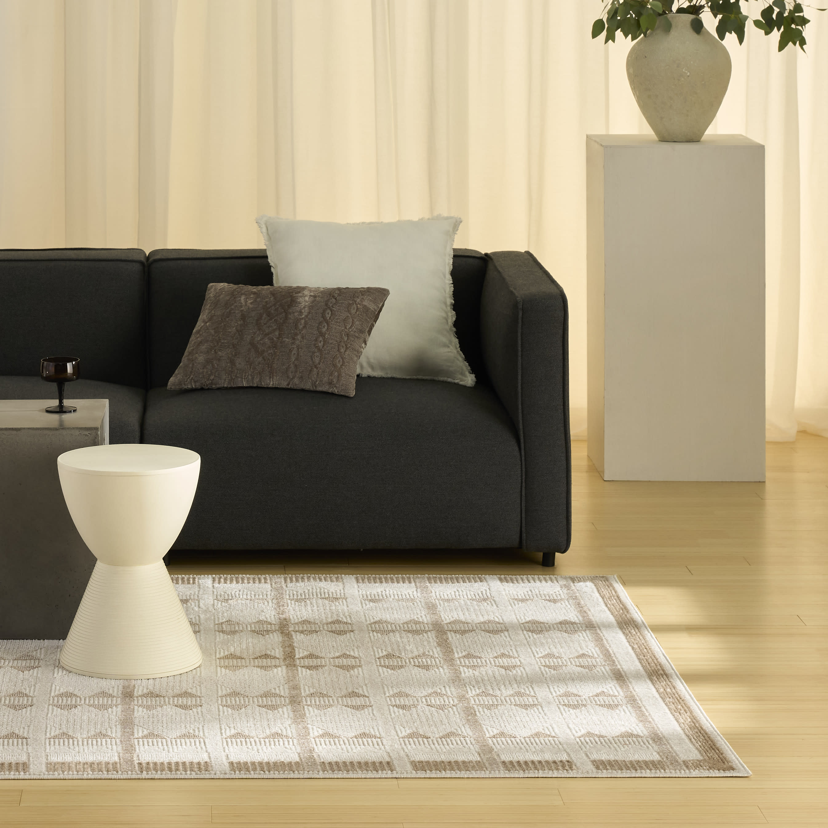 Nourison Nordic 5' x 7' Taupe Modern Indoor Rug
