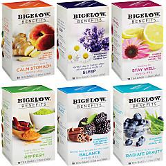 Mixed Case of 6 Bigelow Benefits Teas - Case of 6 boxes- total of 108 teabags