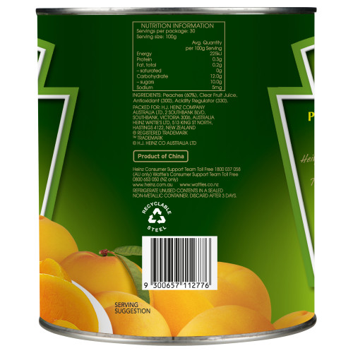  Heinz Peach Slices in Clear Fruit Juice 3kg 