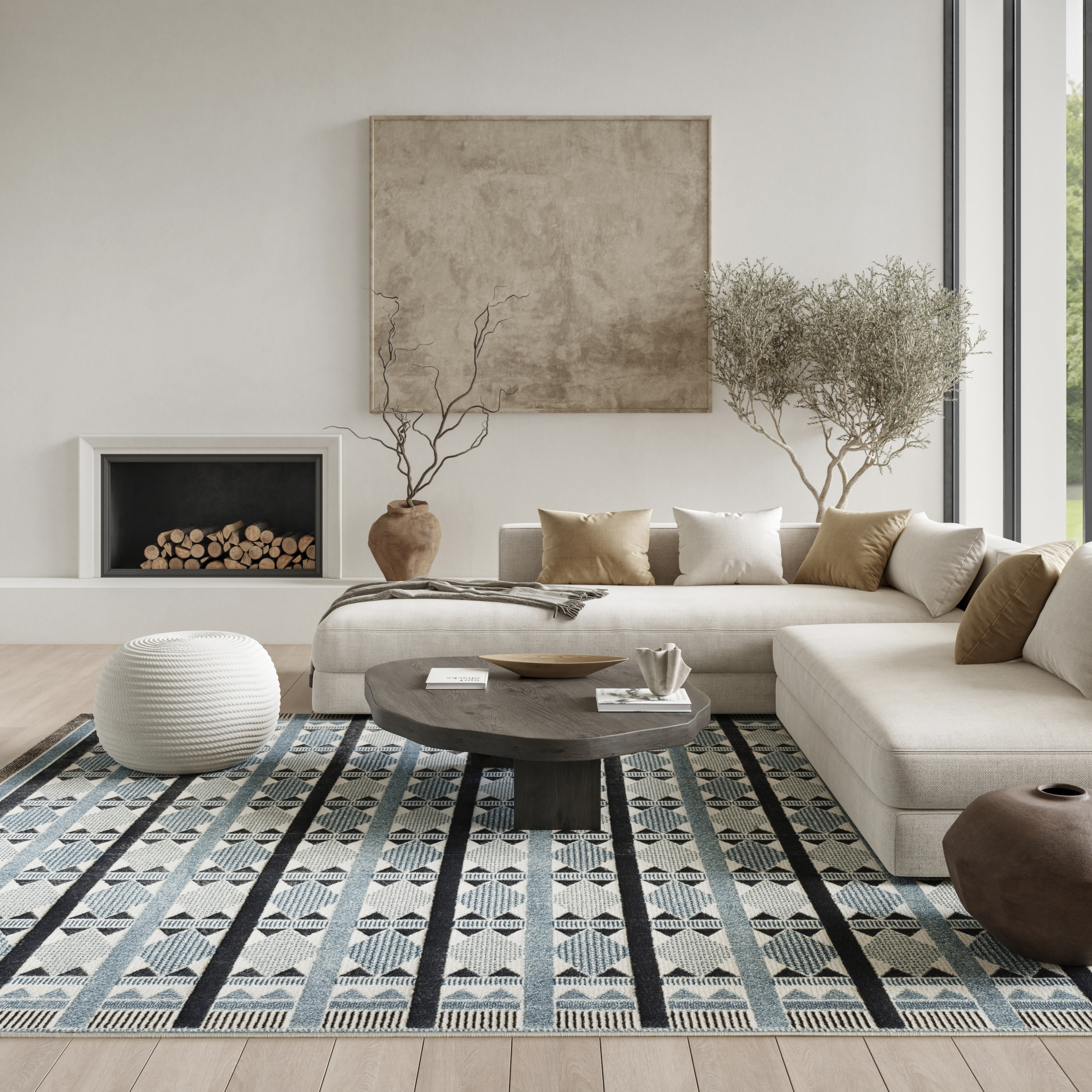 Nourison Nordic 8' x 10' Blue Modern Indoor Rug