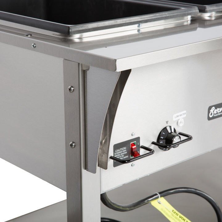 120-volt 3500-watt five-well Servewell® SL streamlined stainless steel hot-food table