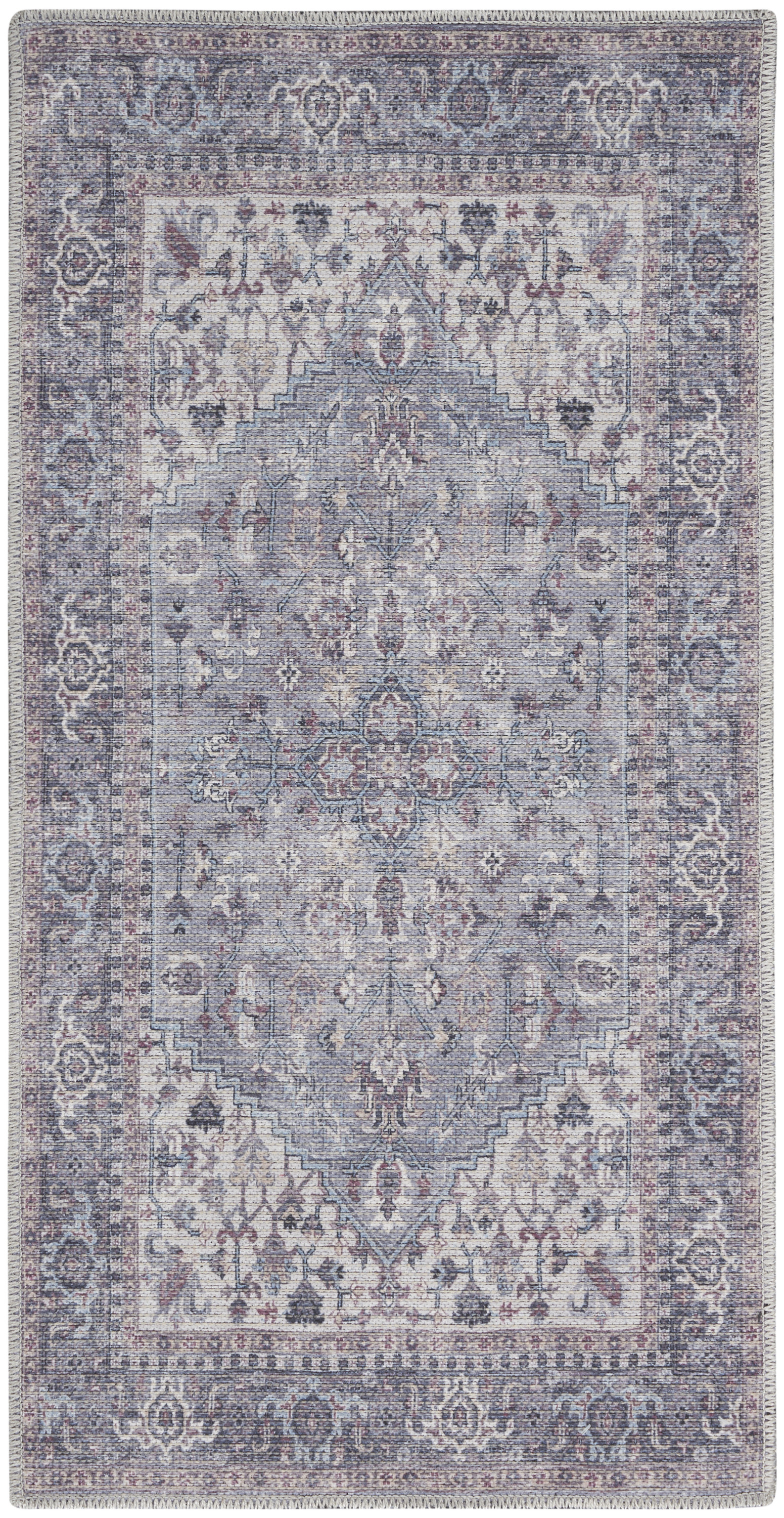 Nourison New Concept Washables 3' x 5' Grey Vintage Indoor Rug