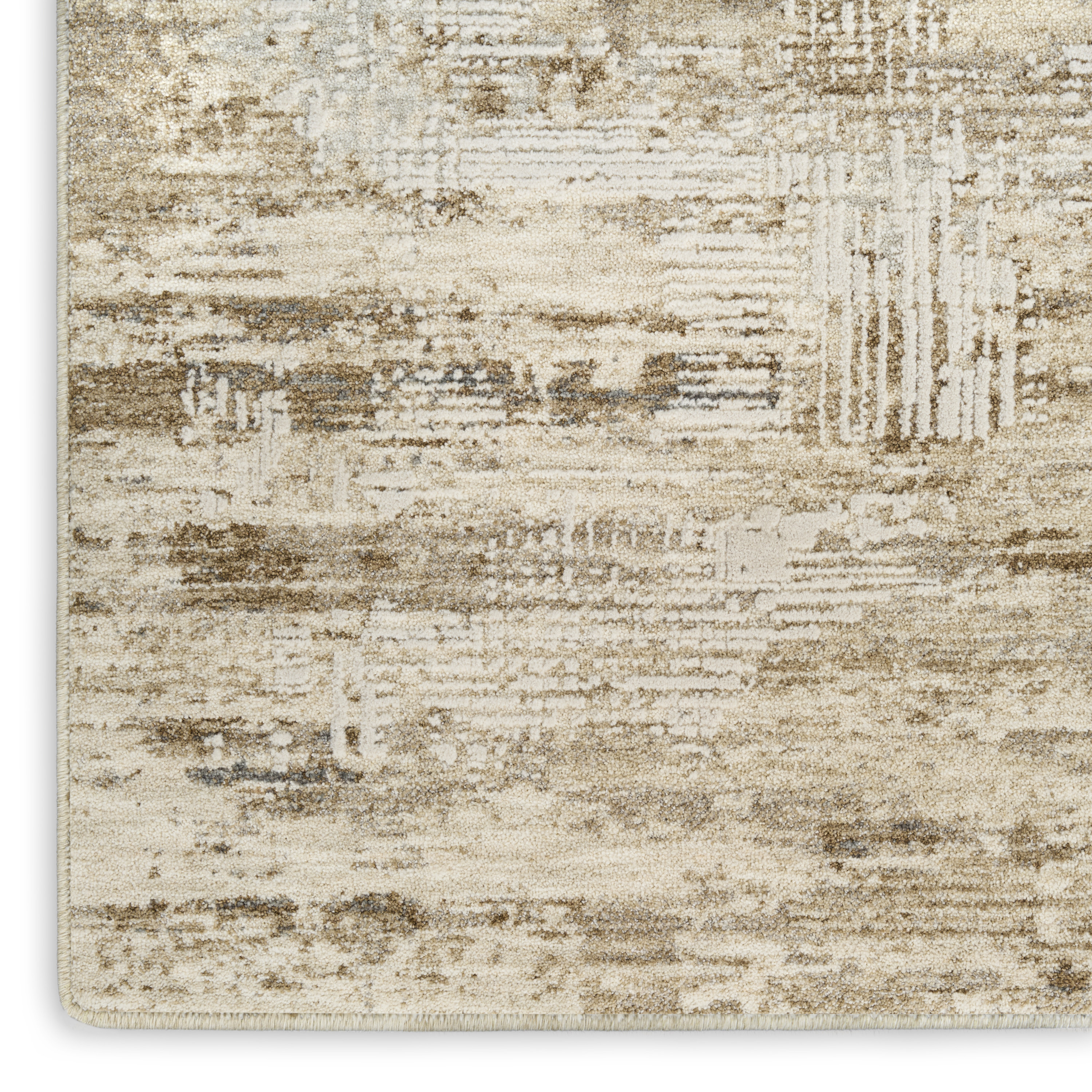 Calvin Klein CK078 Summit 2'2" x 12' Mocha Ivory Modern Indoor Rug