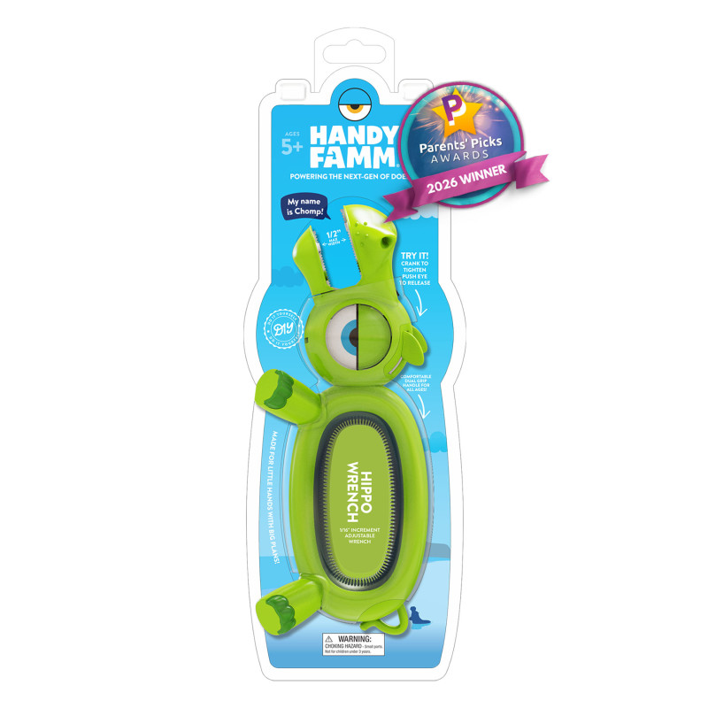 Chomp the Hippo™ Kids Green Adjustable Wrench – STEM Learning Tool for Kids, Beginner DIY Tool