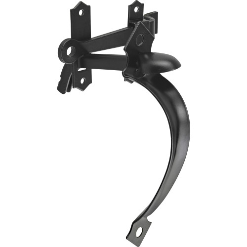 Hardware Essentials Black Thumb Latch - Out Swinging Gates up to 1-3/4