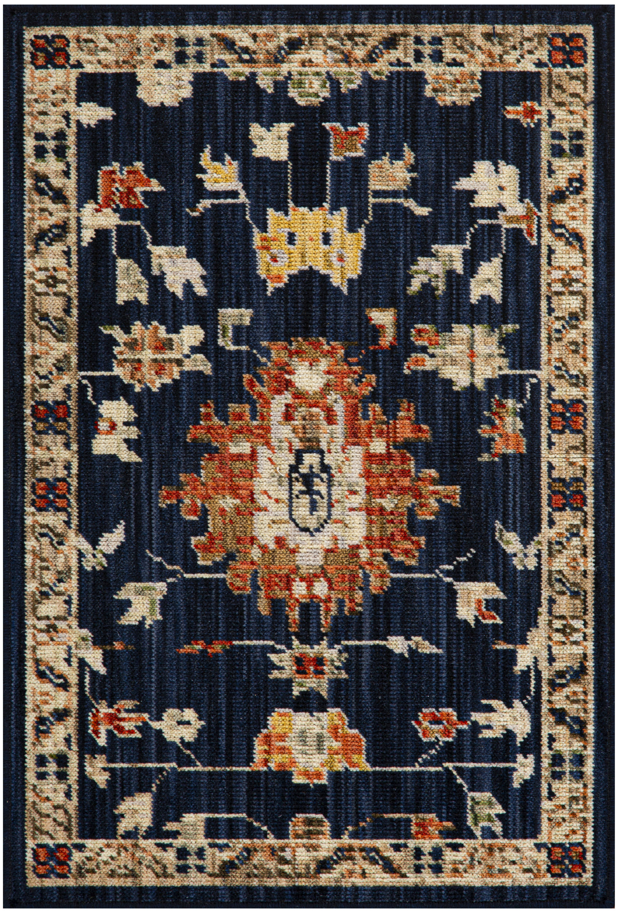 Nourison Antique Bloom 2' x 3' Navy Vintage Indoor Rug