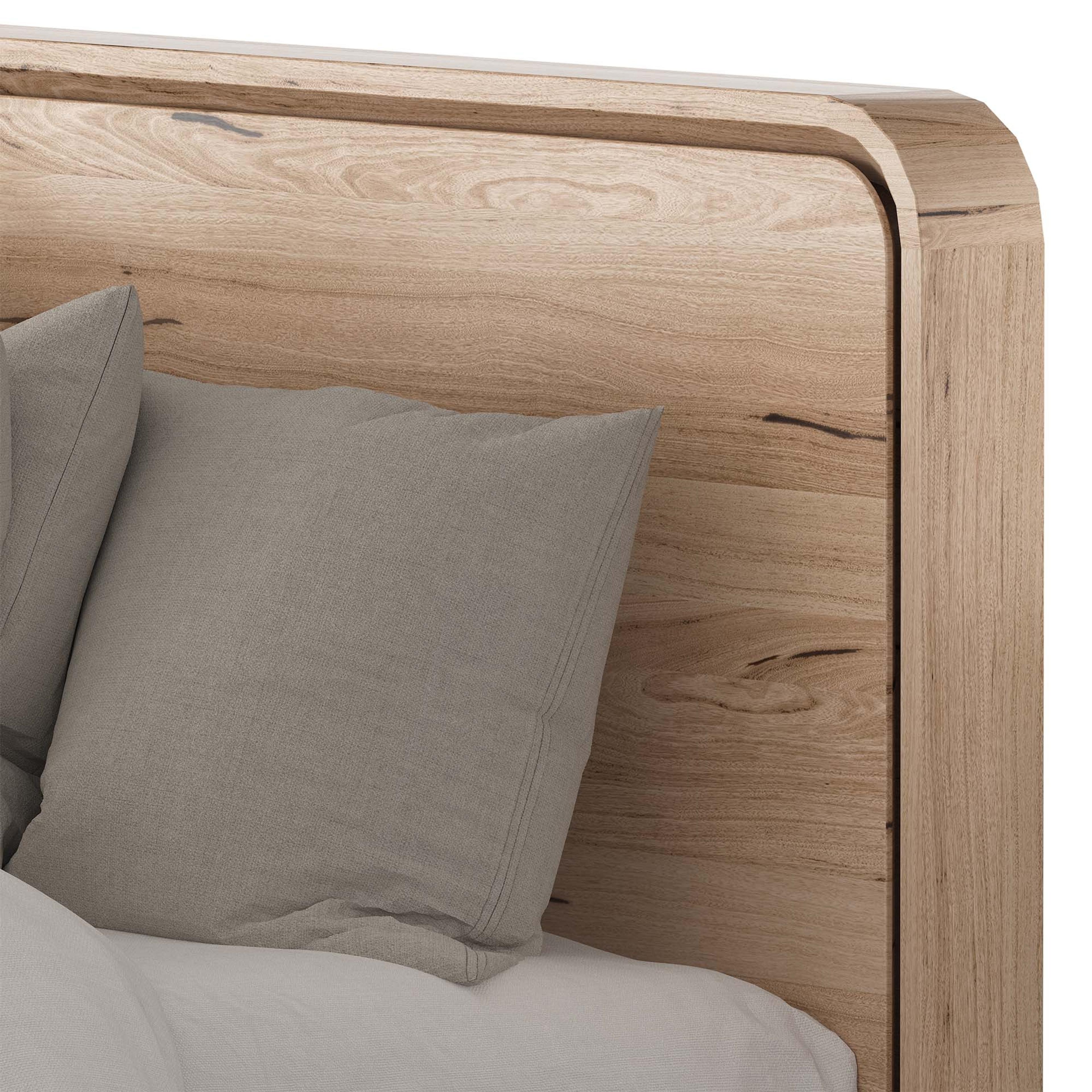 Detail image of the  Lena Bed Frame, W/ Led Headboard & Gas Lift Base, Natural from Forty Winks