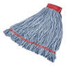 Rubbermaid Commercial, Web Foot®, Blend Looped-End Wet Mop Head with 5" Headband, 24 oz, Blue