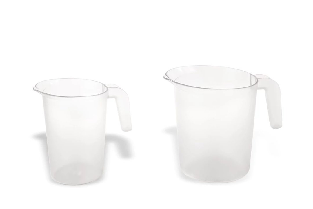 Jarra policarbonato apilable sin tapa de 2 litros de policarbonato en blanco