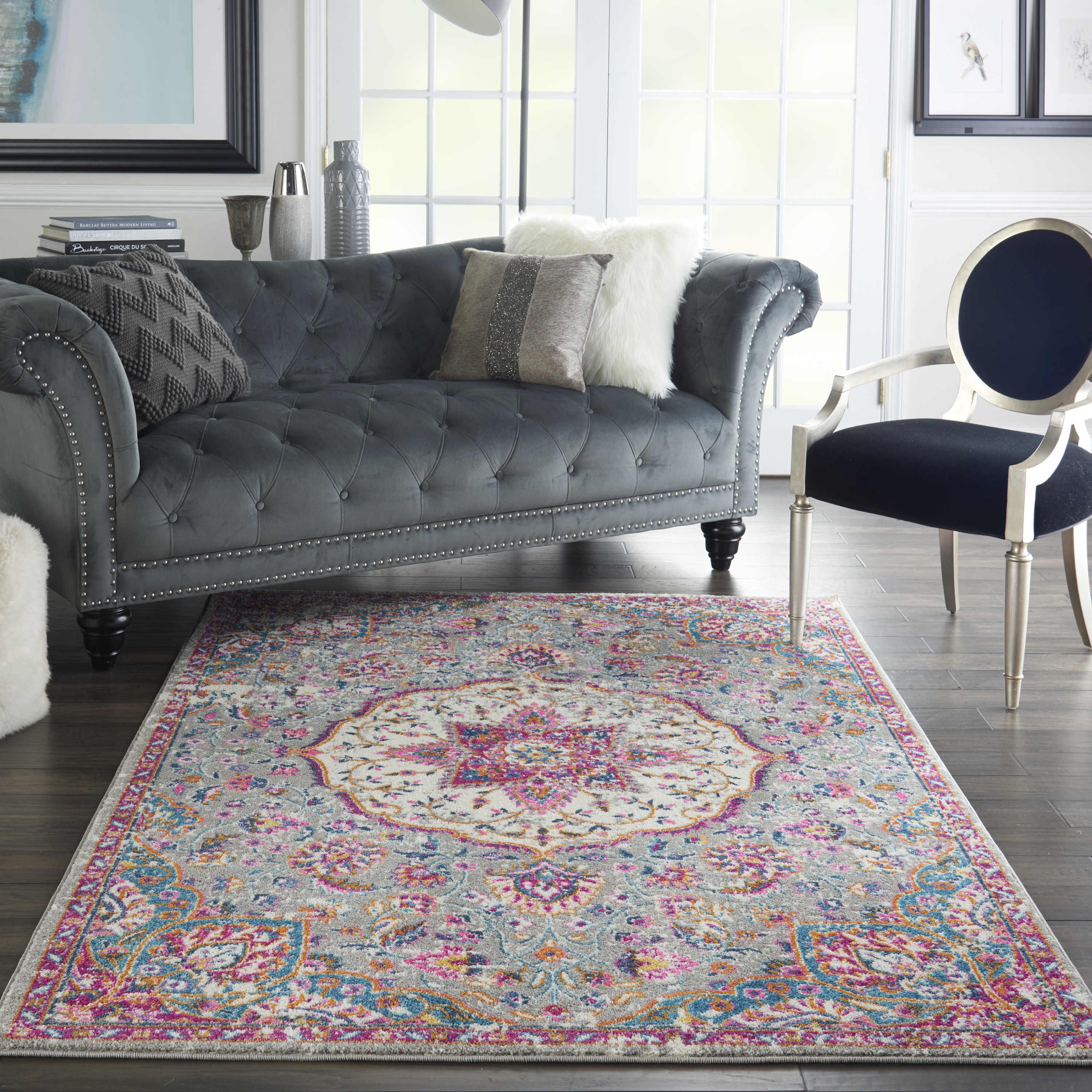 Nourison Passion 3'9" x 5'9" Grey Multicolor Transitional Indoor Rug