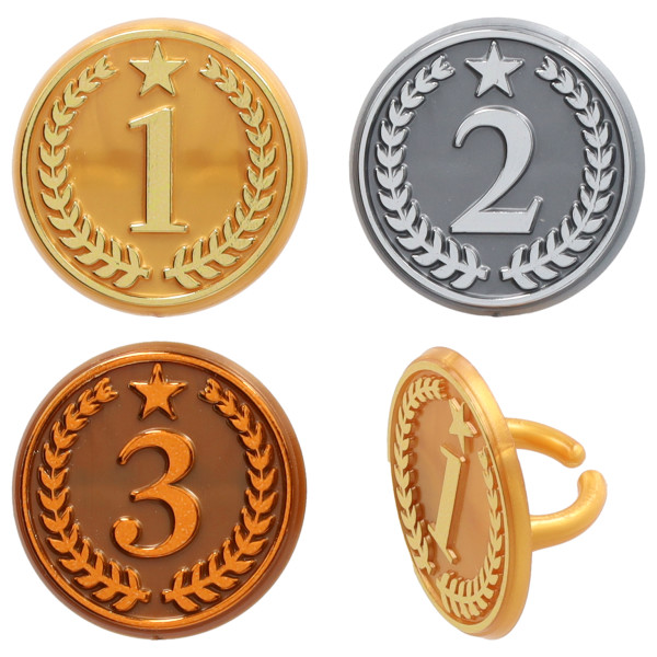 Gold, Silver, and Bronze Medal Foil Cupcake Rings