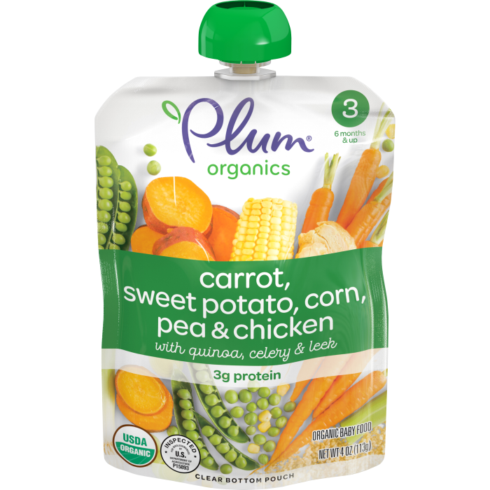 Carrot, Sweet Potato, Corn, Pea & Chicken Baby Food