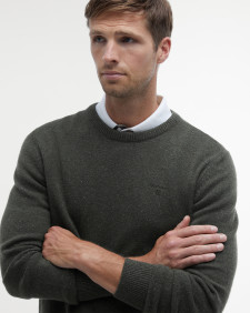 Essential Tisbury Crew-Neck Jumper Dark Seaweed