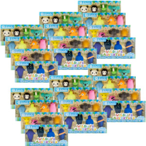 Wildlife Adventures 3D Eraser Sets, 4 Per Set, 24 Sets