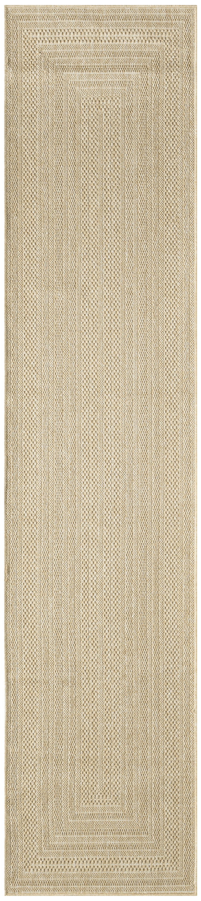 Nourison Tulum 2'2" x 10' Taupe Ivory Outdoor Rug
