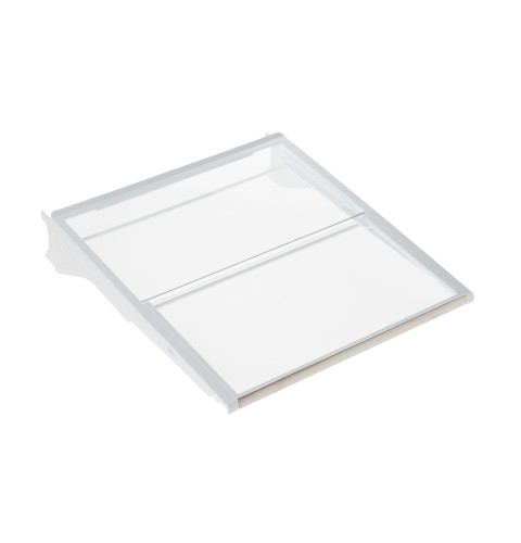 Refrigerator tuck away shelf assembly