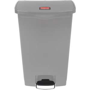 Rubbermaid Commercial, Streamline, Step-On, 18 gal, Resin, Gray, Rectangle, Receptacle