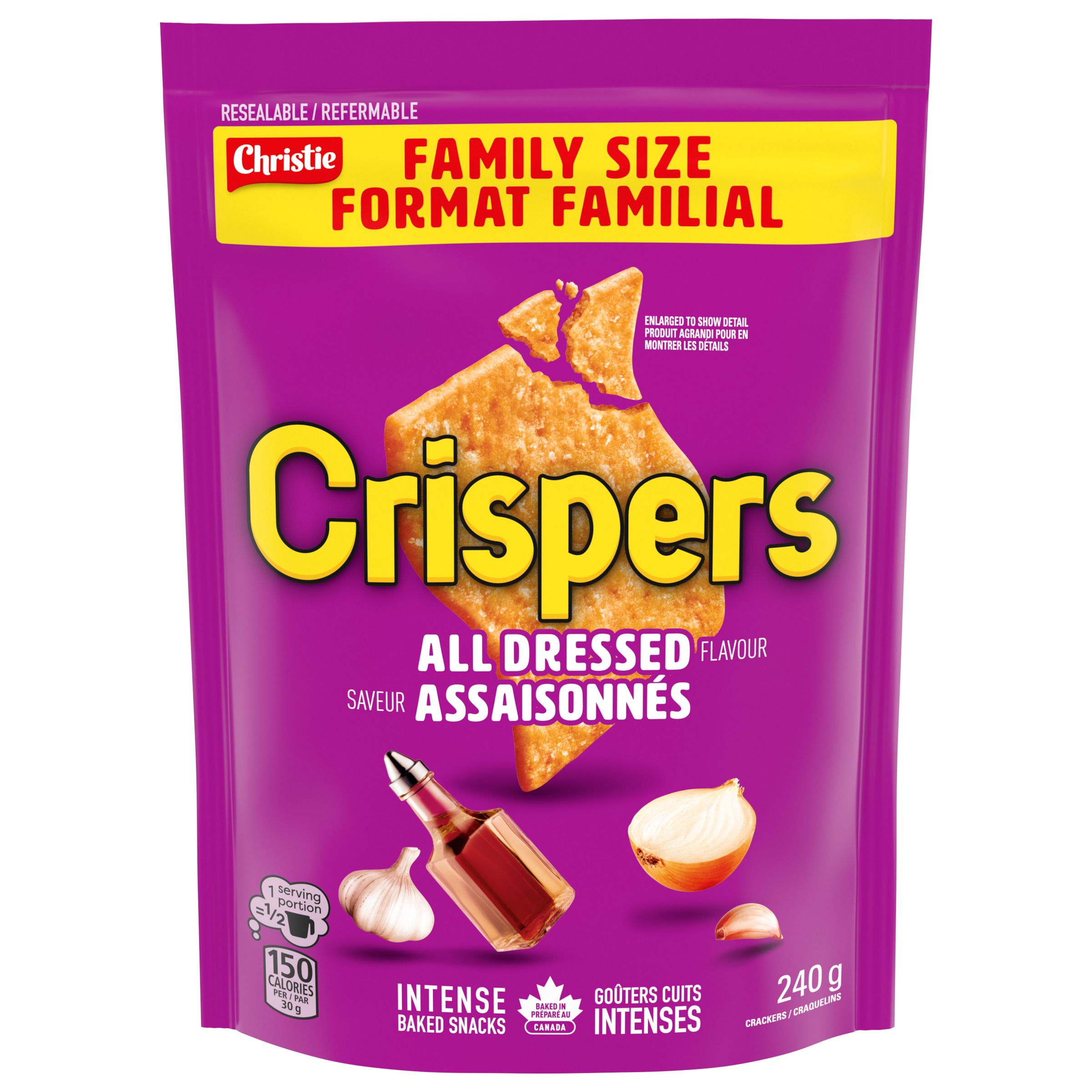 Crispers All Dressed Flavour Family Size Salty Snacks 240 G