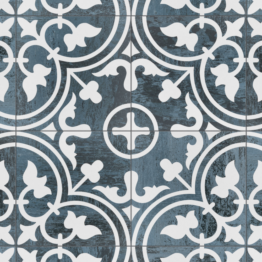 Cassis Arte Black Night 9-3/4 in. x 9-3/4 in. Porcelain Floor and Wall Tile