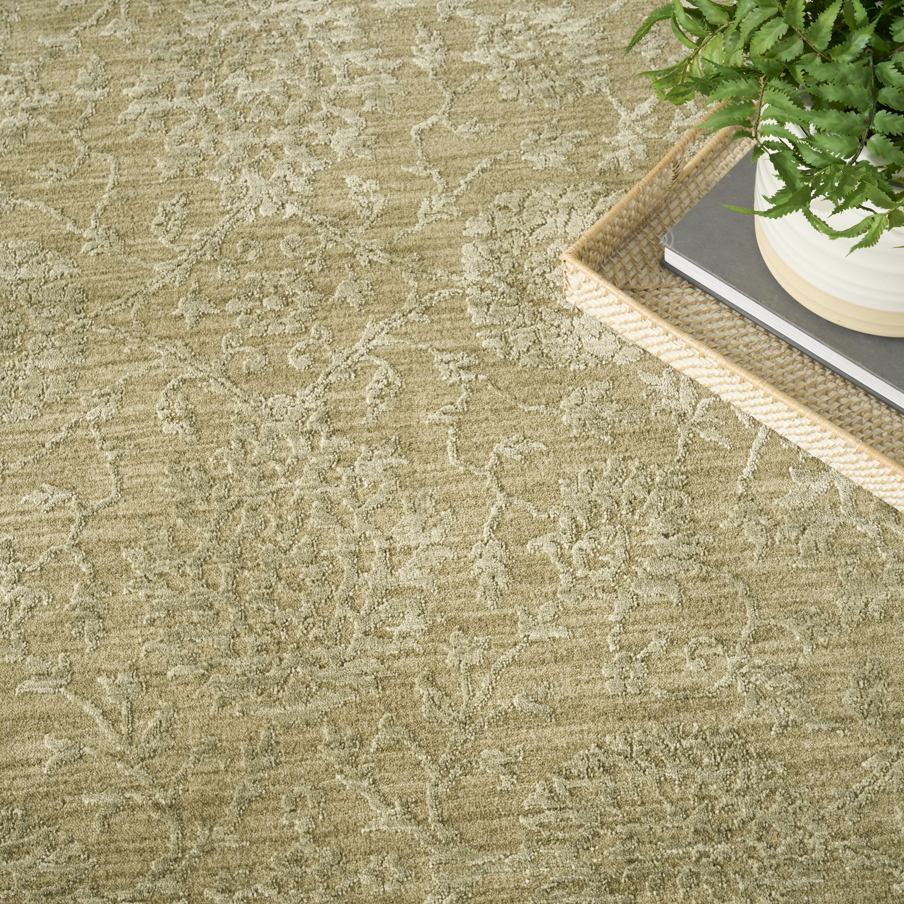Nourison Moonlit 7'10" x 10'2" Green Vintage Indoor Rug