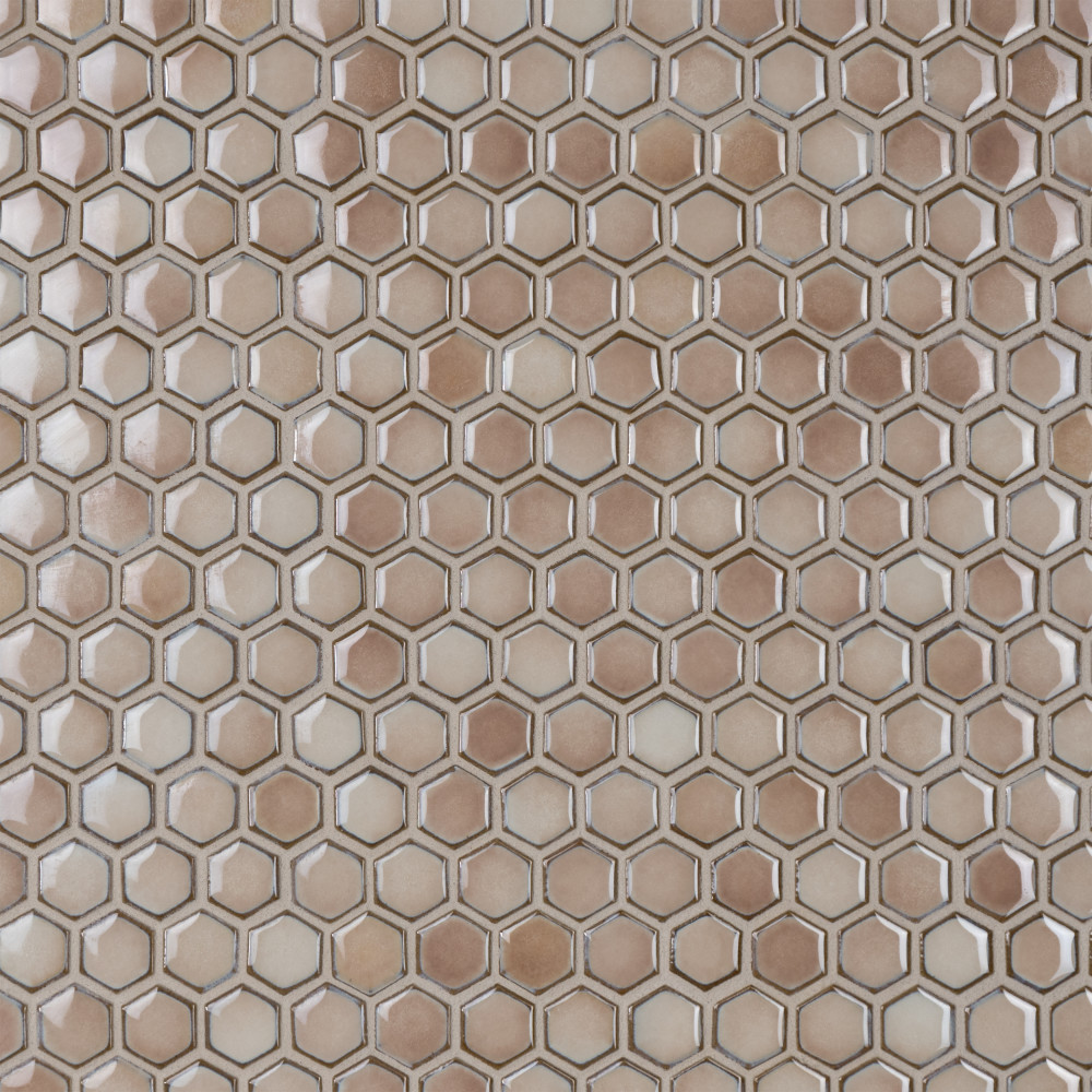 Hudson 1″ Hex Truffle 11-7/8 in. x 13-1/4 in. Porcelain Mosaic Tile