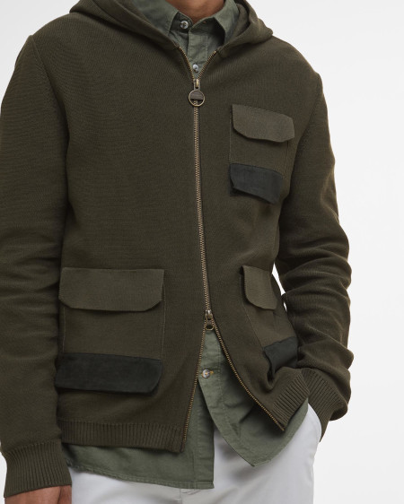 Felpa con cappuccio lavorata a maglia multitasca Barbour x TO KI TO