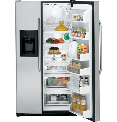 GE® 25.6 Cu. Ft. Stainless Side-By-Side Refrigerator with Dispenser