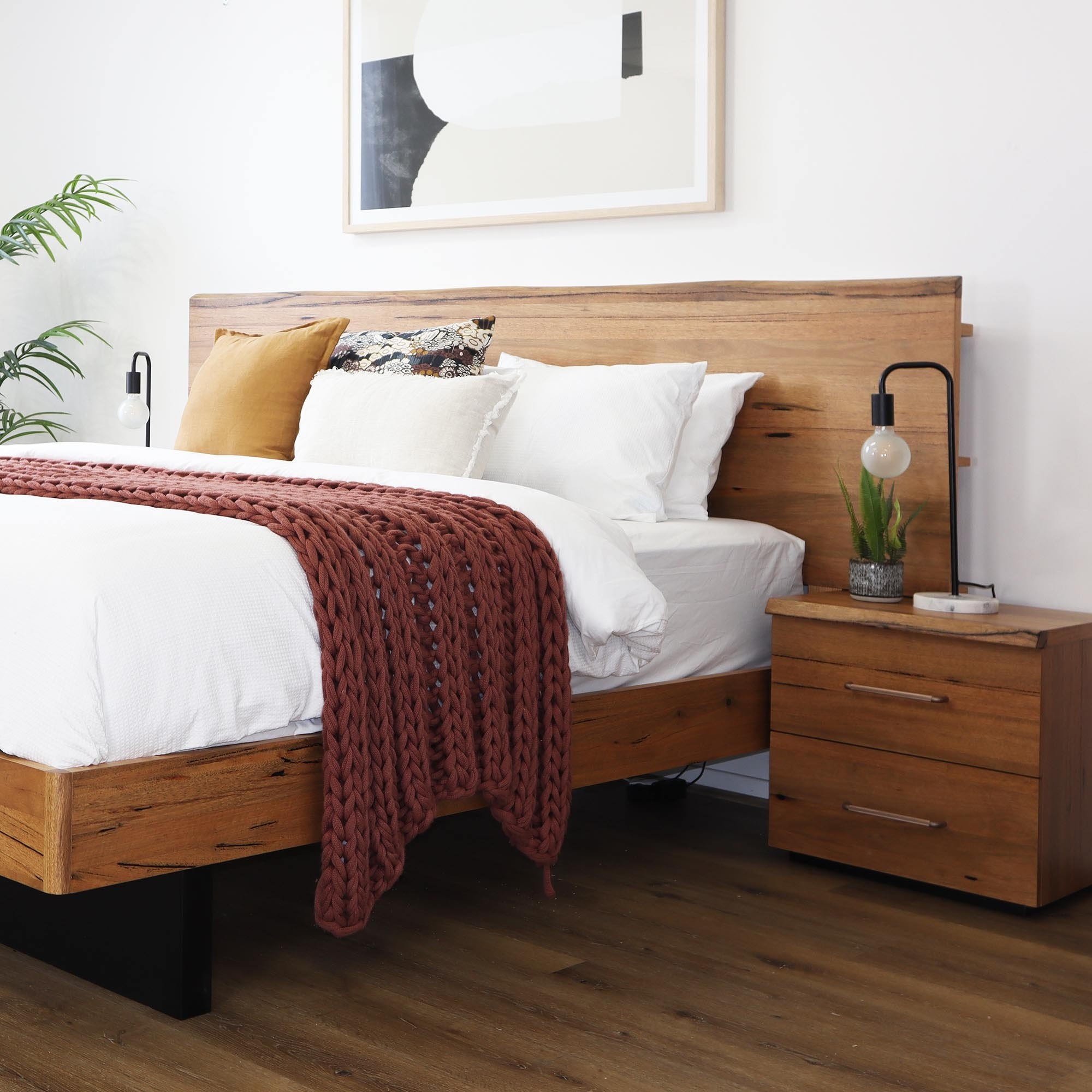 Lifestyle image of the  San Remo Bed Frame, Natural from Forty Winks