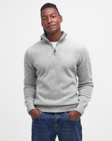 Essential Half-Zip Jumper Light Grey Marl