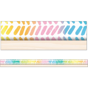 Creatively Inspired Watercolor Chevron Straight Borders, 36 Feet