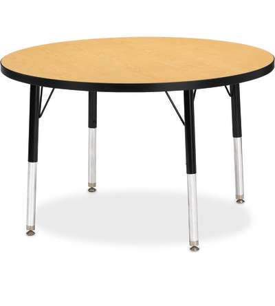 Berries® Round Activity Table - 36" Diameter, E-height - Oak/Black/Black