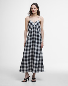 Maya Midi Dress Ecru/Black