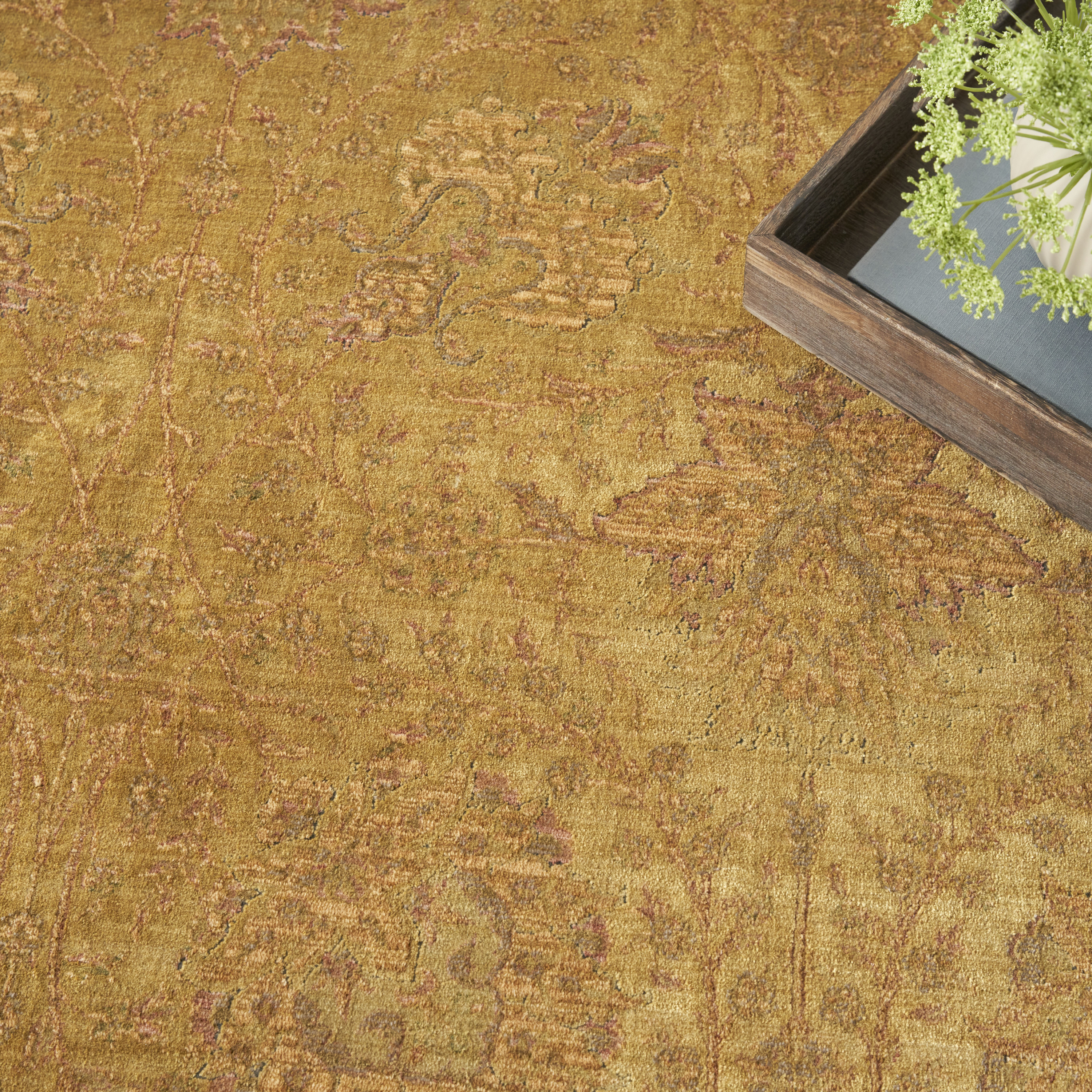 Nourison Luxurious 5'3" x 7'3" Gold Vintage Indoor Rug