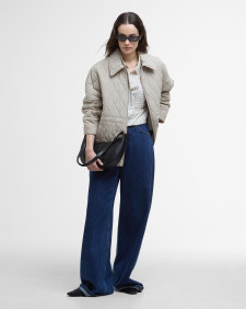 Clarissa Quilted Jacket Light Sand/Rosemary Tartan