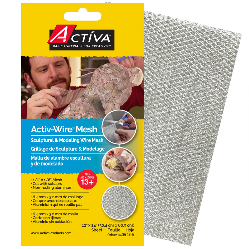 Sculptural & Modeling Activ-Wire Mesh™, 12x24 in Sheet, Large Weave (1/4x1/8 in)