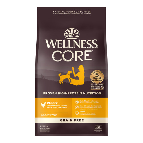 Wellness CORE Grain Free Puppy Chicken Recipe Front packaging