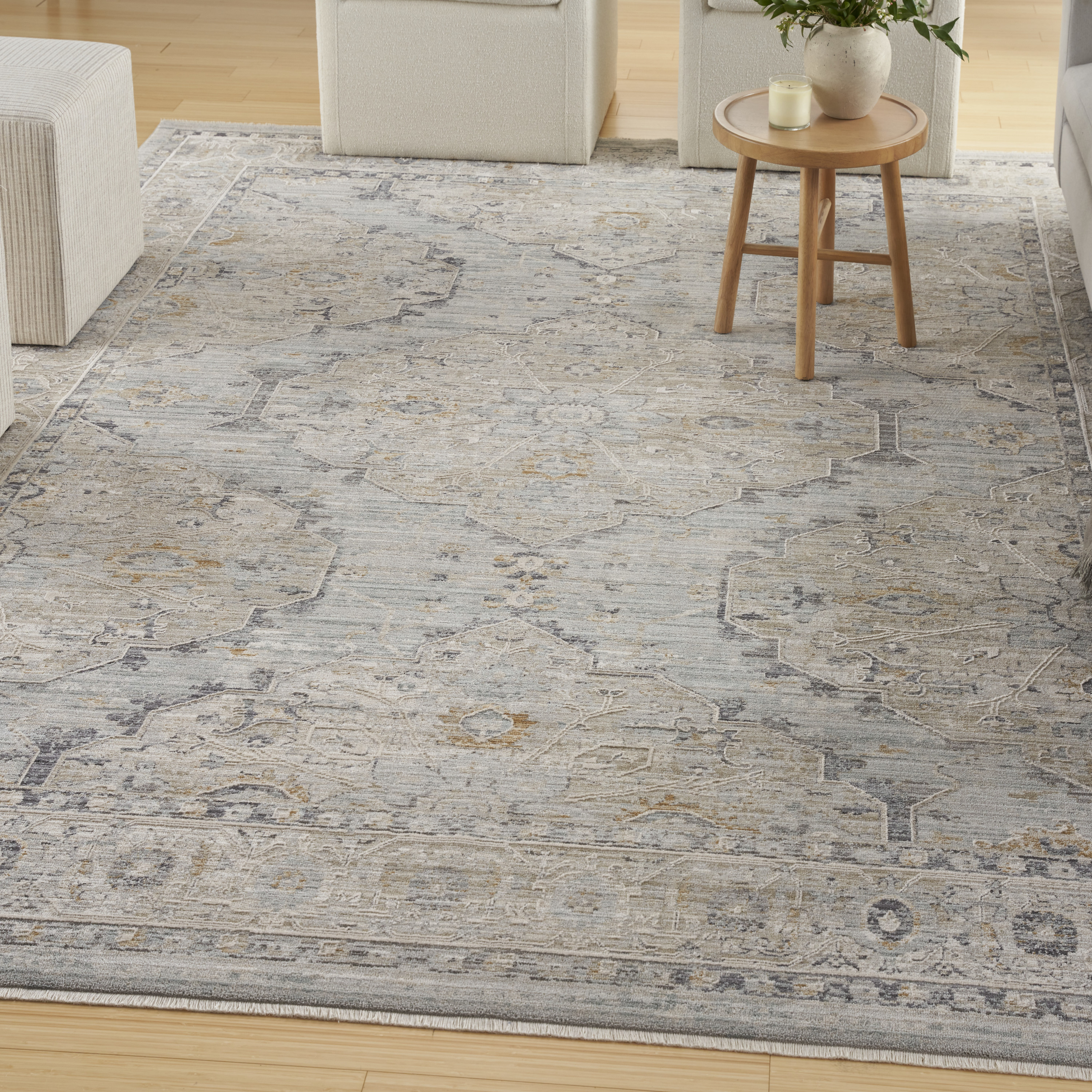 Nourison Lynx 5'3" x 7'10" Light Blue Vintage Indoor Rug