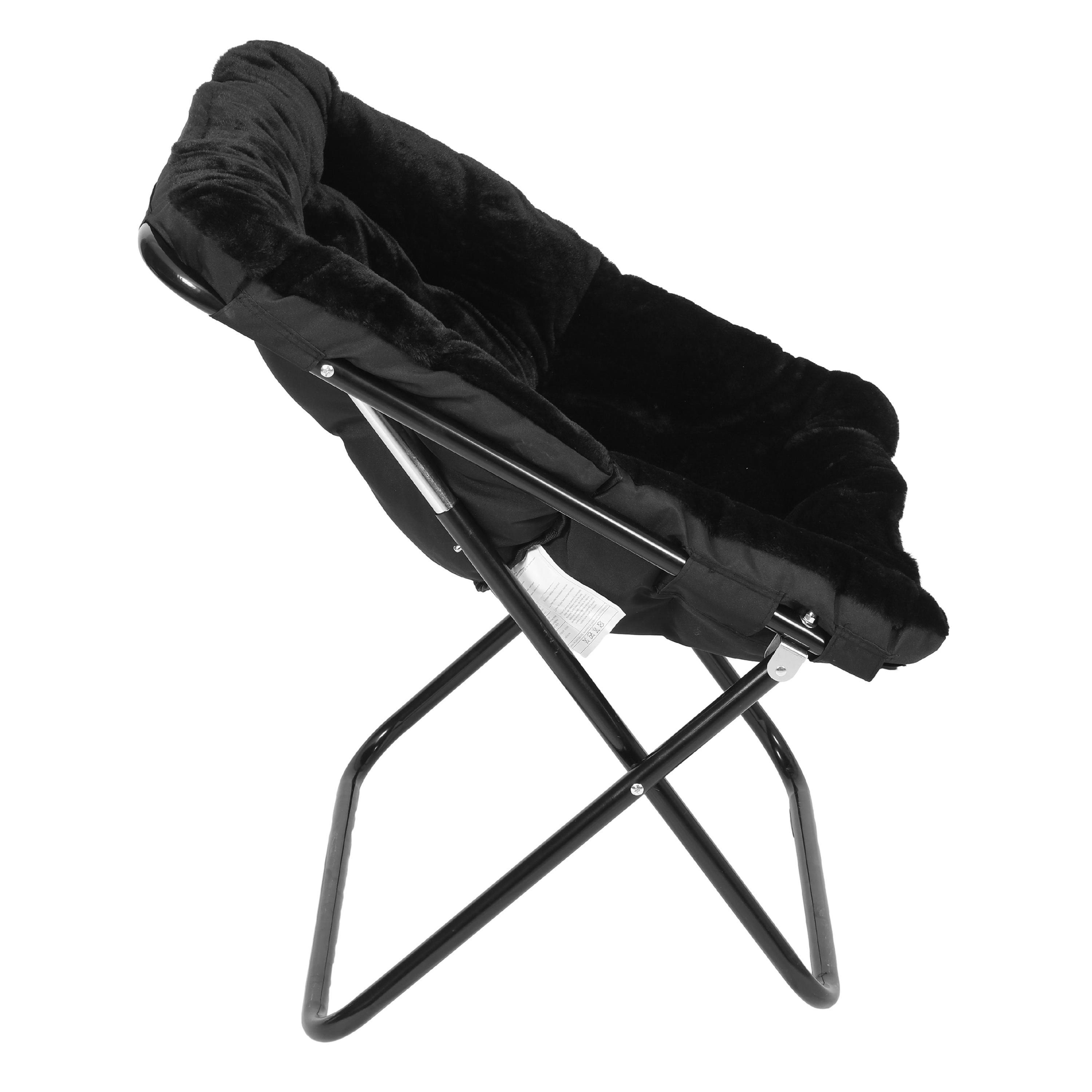 Archer 28" Oversized Portable Faux Fur Folding Saucer Chair with Folding Otto... - Picture 10 of 49