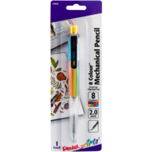 8 Color Mechanical Pencil (2.0mm), Assorted Accent Clip Colors